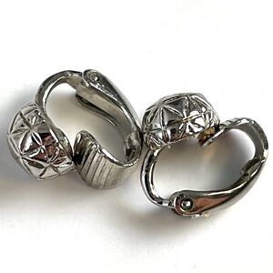 Vintage Clip On Silver Tone Earrings Star Design